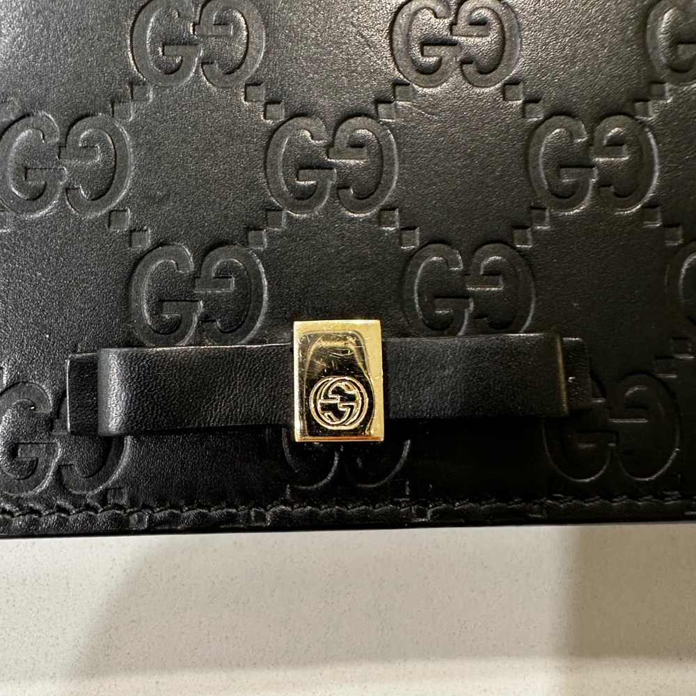 Gucci wallet on chain signature guccissima black and gold - Picture 7 of 10